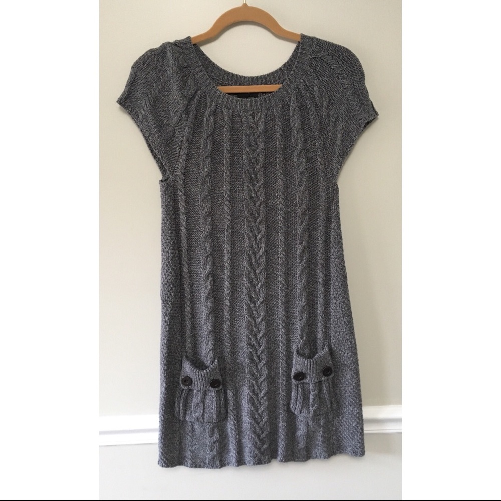Style & Co Gray Sweater Dress, Size Large